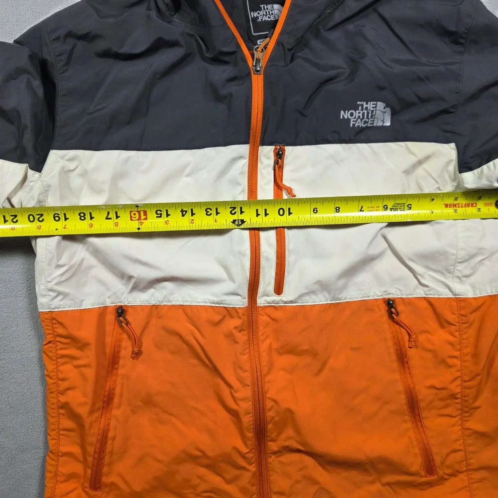North Face Windbreaker Mens Medium Orange Grey White Hydrenalite Colorblock